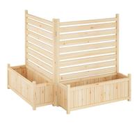 JARDINIERE-Clôture De Climatiseur Extérieur En Bois, Écran d'Intimité Avec Jardinière,Jardinière bois brut avec paravent,jaune