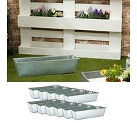 Jardinière compatible avec palettes européennes en plastique ou zinc.