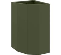 Jardinière d'Angle Vert olive 30 x 30 x 50 cm Acier
