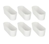 Jardinière de balcon - 40 cm - Blanche - Lot de 6 - Plastique