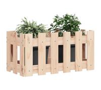 Jardinière de balcon Brun - Sarazyj® Jardinière avec design de clôture - Pour patio/jardin - 60x30x30 cm pin massif - J661085