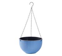 Jardinière de balcon | Corps léger aspect osier avec crochet à trois chaînes et ouverture de 26 cm, convient également aux patios et cours