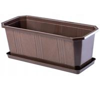 Jardinière de balcon - Jardinière avec support - 40 cm - Marron