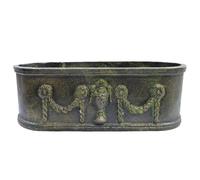 Jardiniere de Balcon ou Fenêtre Balconnière Vasque Bac en Fonte Vert Anglais 12x15,5x36cm