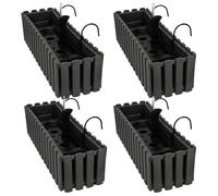 KOTARBAU® 4 pcs Pot de Fleur Jardiniere de Balcon Plastique 58 x 18 x 16 cm Gris Jardinieres Exterieur Système D'Arrosage Jardinière Suspendue