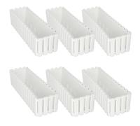 KOTARBAU® Lot de 6 Jardinières Extérieure Plastique 58x18x16 cm Blanc Pot de Fleur Rectangulaire Bac à Fleurs Jardinière Balcon Pot de Fleur Extérieur