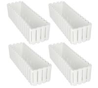 KOTARBAU® Lot de 4 Jardinières Extérieure - Plastique - 58x18x16 cm - Blanc - Pot de Fleur - Rectangulaire - Bac à Fleurs - Jardinière Balcon - Pot de Fleur Extérieur - Facile à Nettoyer