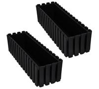 Jardinière de balcon - Rustique - Anthracite - Lot de 2 - 58x18x16 cm