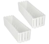 Jardinière de balcon rustique blanche 60 cm, lot de 2