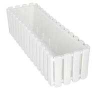Jardinière de balcon rustique blanche 60 cm pour balustrade