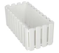 Jardinière de balcon rustique blanche 40 cm pour balustrade et terrasse