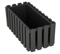 Jardinière de balcon rustique grise 40 cm pour balustrade et terrasse