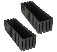 Jardinière de balcon - rustique - plastique - grise - 60 cm pour balustrade et terrasse