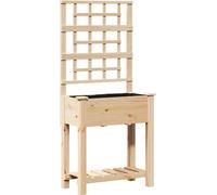 Jardinière de jardin vidaXL, beige, 71 x 38 x 152 cm, en bois massif d'épicéa