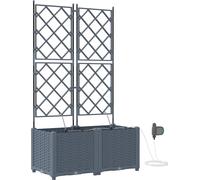 Jardinière de jardin vidaXL, lot de 2, gris clair, 80 x 40 x 142 cm, en plastique