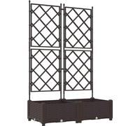 Jardinière de jardin vidaXL, lot de 2, marron, 80 x 40 x 125,5 cm, en plastique