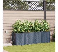 Jardinière de jardin vidaXL, lot de 4, gris, 160 x 40 x 52 cm, en plastique