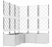 Jardinière de jardin vidaXL, lot de 5, blanche, 120 x 120 x 143 cm, en plastique
