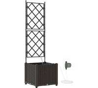 Jardinière de jardin vidaXL, marron, 40 x 40 x 142 cm, en plastique