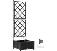 Jardinière de jardin vidaXL, noire, 40 x 40 x 126 cm, en plastique