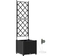 Jardinière de jardin vidaXL, noire, 40 x 40 x 142 cm, en plastique