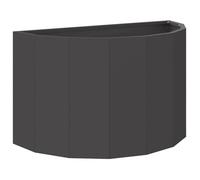 Jardinière demi-ronde en acier - vidaXL - 60x30x35 cm - Noir - Acier robuste - Design moderne - Utilisation extérieure