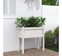Jardinière design avec pieds Blanc 70x31x70 cm Pin massif - Beete 2025 Neu9211529 1parcel