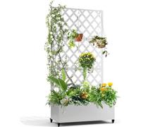 Jardinière, design mobile, brise-vue intégré, blanc
