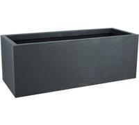 Jardinière EDA Graphit Up 57 L, Intérieur/Extérieur, Décor Vagues, 79,5 x 29,5 x 29,5 cm, Gris Anthracite