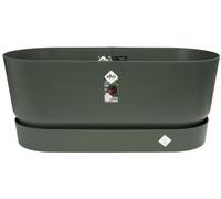 Jardinière Elho Greenville Terrasse 80, Avec Roues, 78 x 35 x 33.5 cm, 42 L, Plastique, Vert Feuille
