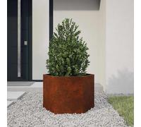 Jardinière en acier Corten avec plate-bande surélevée sans fond à patine rouillée, taille 60x60x45 cm