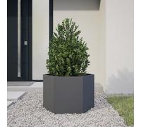 Jardinière en acier Corten comme jardinière surélevée sans fond, hexagonale, 69 x 60 x 45 cm, rouille