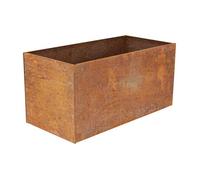 Jardinière en acier corten rouille 78 x 38 x 38 cm