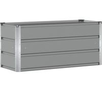 Jardinière en Acier Durable, Pot de Fleurs Design Moderne, Usage Intérieur Extérieur, Gris Clair, 100 x 40 x 45 cm