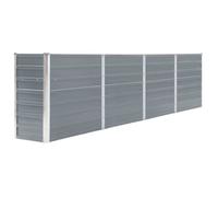 Jardinière en acier galvanisé - JILL - 320x40x77 cm - Gris - Bordures repliées - Stable et durable - Grand espace