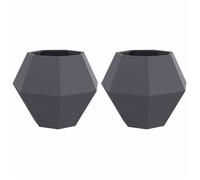 vidaXL Bac à plantes 2 pcs Anthracite 75 x 75 x 60 cm Acier