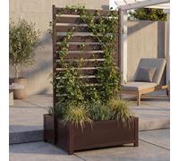 Jardinière En Aluminium Avec Treillis Hwc-P97, Jardinière Sur Pied, 158 X 90 X 75 Cm Brun Foncé