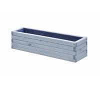Jardinière en bois 100 cm – Jardinière pour balcon et terrasse, bac à fleurs résistant aux intempéries, potager surélevé pour herbes aromatiques (D3 Gris)
