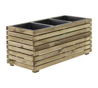 Jardinière en bois 3 pots 90x39,4 x40cm
