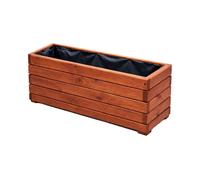 Jardinière en bois 60 cm – Jardinière pour balcon et terrasse, bac à fleurs résistant aux intempéries, potager surélevé pour herbes aromatiques (D3 Noyer)