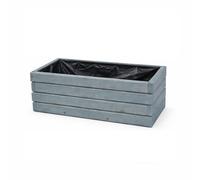 Jardinière en bois 60 cm – Jardinière pour balcon et terrasse, pot de fleurs résistant aux intempéries, bac à herbes aromatiques surélevé pour le jardin (D2 gris)