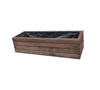 Jardinière en bois 80 cm – Jardinière pour balcon et terrasse, bac à fleurs résistant aux intempéries, potager surélevé pour herbes aromatiques (D2 Palissandre)