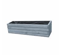 Jardinière en bois 80 cm – Jardinière pour balcon et terrasse, bac à fleurs résistant aux intempéries, potager surélevé pour herbes aromatiques (D2 Gris)