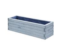 Jardinière en bois 80 cm – Jardinière pour balcon et terrasse, bac à fleurs résistant aux intempéries, potager surélevé pour herbes aromatiques (D3 Gris)