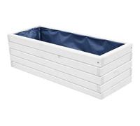 Jardinière en bois 80 cm – Jardinière pour balcon et terrasse, bac à fleurs résistant aux intempéries, potager surélevé pour herbes aromatiques (D3 Blanc)
