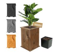 Jardinière en bois - BOGATECO - 40x40x40 cm - Carrée - Design cubique - Disponible en 4 coloris