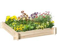 Jardinière, en bois d'épicéa, dimensions totales : 100 x 100 x 16 cm, dimensions intérieures : 85 x 85 x 16 cm, épaisseur des planches : 1,4 cm, modèle sans fond