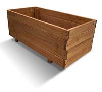 Jardinière en Bois IvoQ – 80 x 40 x 32 cm – Bois – Pour Légumes, Fleurs & Herbes – Avec Drainage et Sac en Non-tissé – Pour Jardin & Balcon