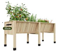 Jardinière en bois, modèle surélevé, idéale pour la croissance des plantes, 183 x 66 x 78,8 cm