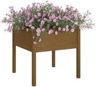 Jardinière en bois XL - 70 x 70 x 70 cm - Bois d'épicéa massif - Grande jardinière carrée - Couleur brun miel - Durable et résistante aux intempéries - Pour l'extérieur, le jardin et la terrasse
